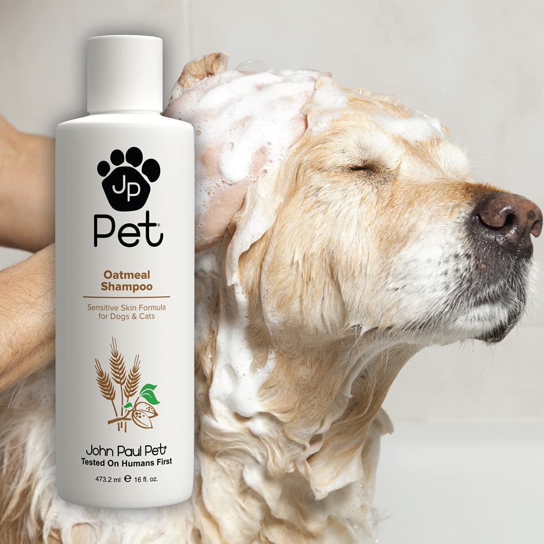 Oatmeal Shampoo - Grooming for Dogs and Cats, Soothe Sensitive Skin Formula with Aloe for Itchy Dryness for Pets, Ph Balanced, Cruelty Free, Paraben Free, Made in Usa,Clear,16-Ounce,Jps5453