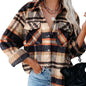 Winter Fleece Jacket Women Plaid Coat Fall Warm Checkered Outerwear Fall Female Long Sleeve Tops Shirt Women Fashion Jacket 2021