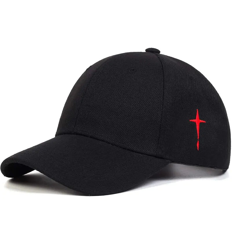 Unisex Simple Cross Water Drop Embroidery Baseball Caps Spring and Autumn Outdoor Adjustable Casual Hat Sunscreen Hat