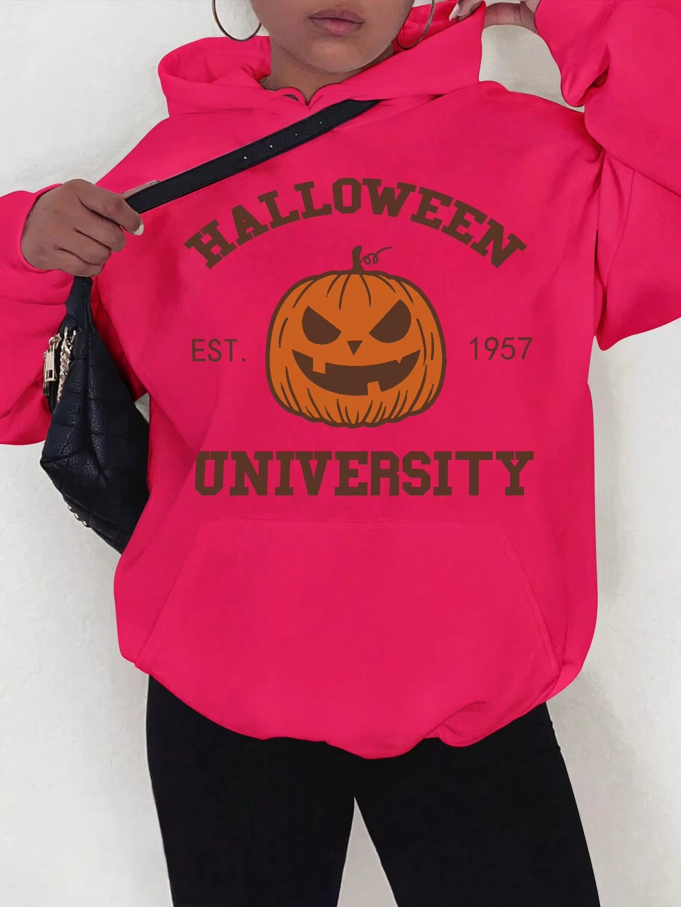 Vintage Halloween Hoodie Halloween Est 1957 Pullover Funny Halloween Town Fall Women Hoodies Pumpkin Halloween Winter Clothes