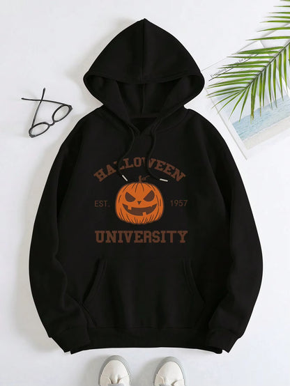 Vintage Halloween Hoodie Halloween Est 1957 Pullover Funny Halloween Town Fall Women Hoodies Pumpkin Halloween Winter Clothes