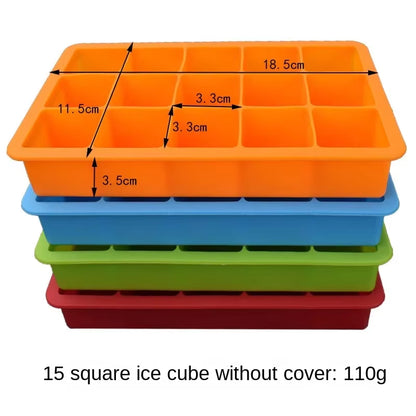 15 Grids Silicone Ice Cube Mold Ice Tray Mold Ice Cube Maker Mould Non-Toxic Durable Bar Pub Wine Ice Blocks Ice Cream Maker