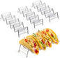 Taco Holder, Taco Rack Holders ,Good Taco Shell Holder Stand on Table , Hold 4 or 5 Hard or Soft Shell Tacos, Safe for Baking Taco Truck Tray- Set of 4