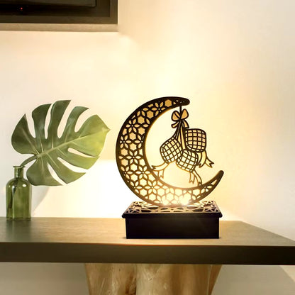 Ramadan Decoration Festival Wooden Moon Star Lights Deco Bedroom Decoration Ramadan 2023 Ramadan Party Lighting Decorative Lamps