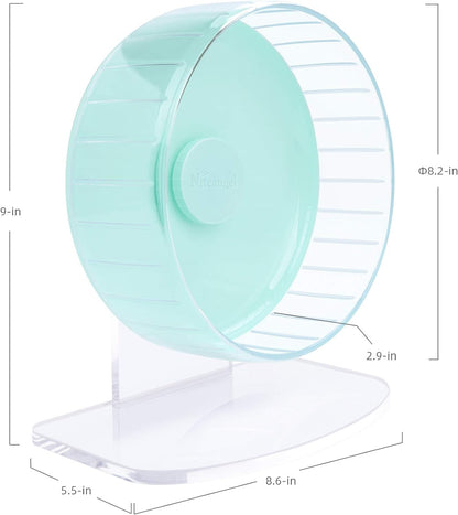 Super-Silent Hamster Exercise Wheels: - Quiet Spinner Hamster Running Wheels with Adjustable Stand for Hamsters Gerbils Mice or Other Small Animals (S, Mint Green)