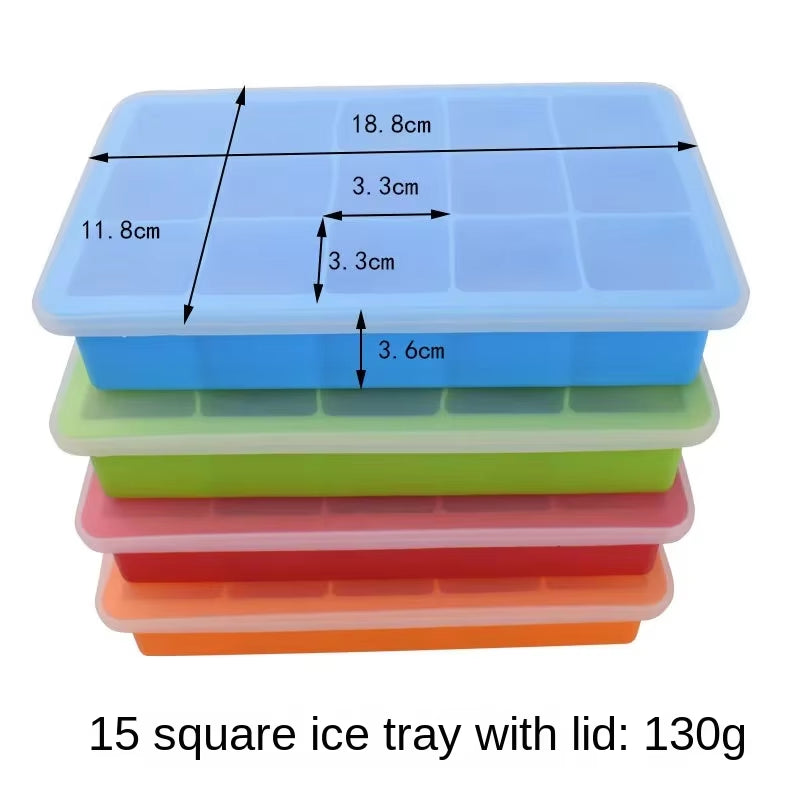 15 Grids Silicone Ice Cube Mold Ice Tray Mold Ice Cube Maker Mould Non-Toxic Durable Bar Pub Wine Ice Blocks Ice Cream Maker