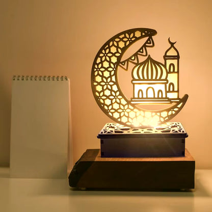 Ramadan Decoration Festival Wooden Moon Star Lights Deco Bedroom Decoration Ramadan 2023 Ramadan Party Lighting Decorative Lamps