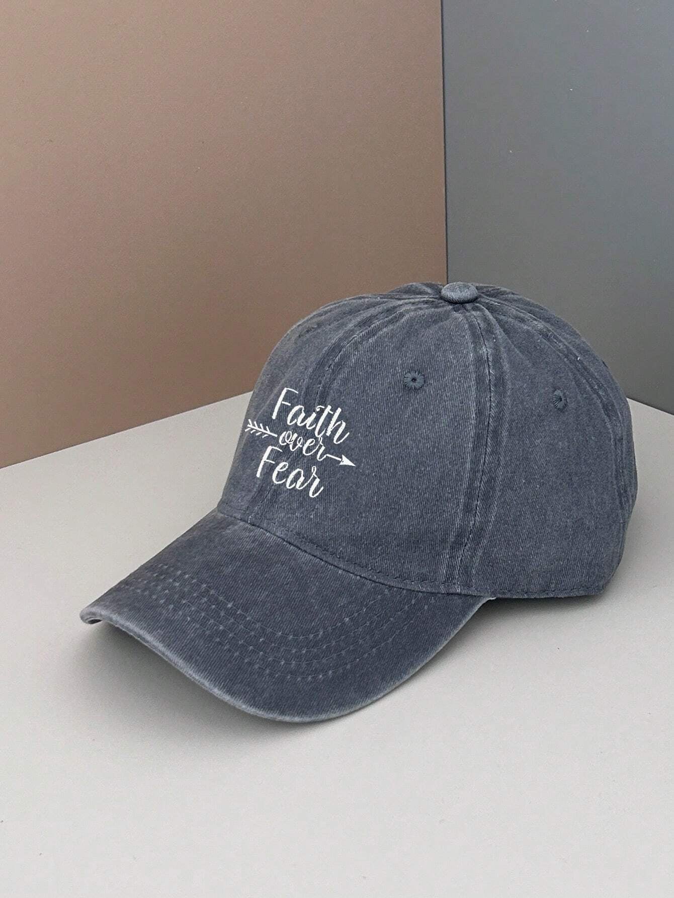 Faith over Fear Vintage Washed Baseball Cap Unisex Adjustable Sports Dad Hat