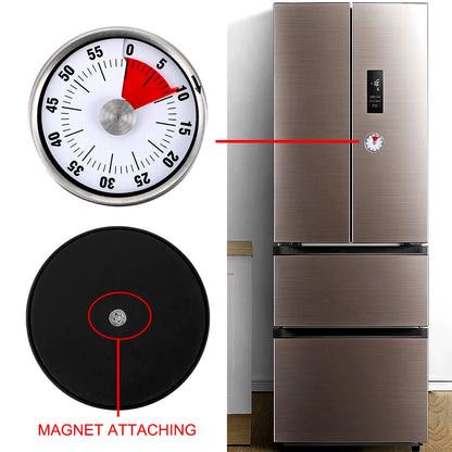 Kitchen Timer Time Reminder 60 Minutes Magnet round Shape Kitchen Tools Countdown Alarm Reminder Mechanical Cooking Timer