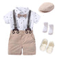 Hot Baby Boy Clothing Suit Newborn Handsome Romper Bow Set Birthday Festival Gift Jumpsuit Hat Toddler Boys Wedding Outfit Dress