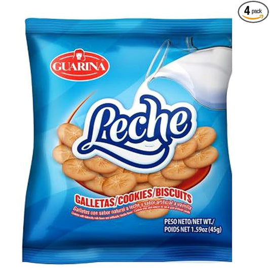 4 Set- Guarina Galletas Dulces Ideal con Leche (Sweet Crackers) Contains: Wheat, Milk and Soy 45g, 1.4 Ounce