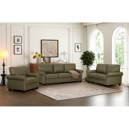 Living Room Sofa with Storage Sofa 1+2+3 Sectional Taupe Faux Leather