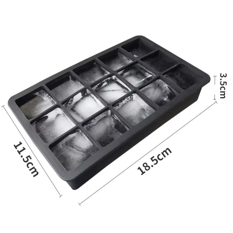 15 Grids Silicone Ice Cube Mold Ice Tray Mold Ice Cube Maker Mould Non-Toxic Durable Bar Pub Wine Ice Blocks Ice Cream Maker