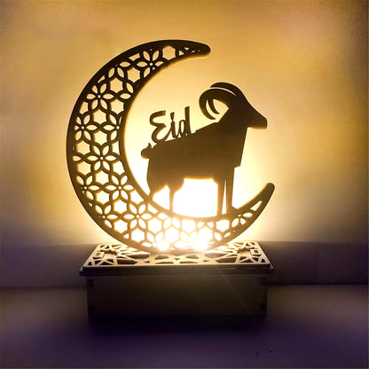 Ramadan Decoration Festival Wooden Moon Star Lights Deco Bedroom Decoration Ramadan 2023 Ramadan Party Lighting Decorative Lamps