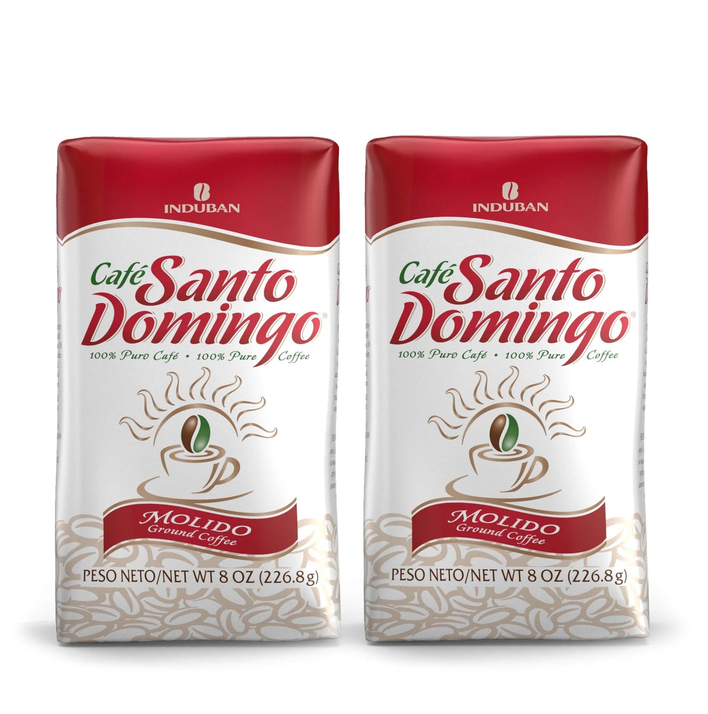 Santo Domingo Coffee, 8 Oz Bag, Ground Coffee, Medium Roast - Product from the Dominican Republic (Pack of 2)