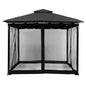 Outdoor Gazebo Mosquito Netting Universal Replacement Canopy Net Screen 4-Panel Sidewall Curtain with Zippers for Garden Patio