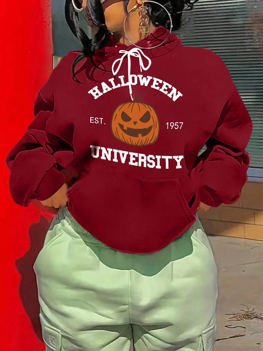 Vintage Halloween Hoodie Halloween Est 1957 Pullover Funny Halloween Town Fall Women Hoodies Pumpkin Halloween Winter Clothes