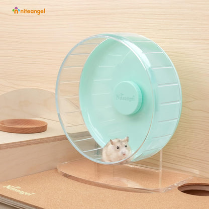 Super-Silent Hamster Exercise Wheels: - Quiet Spinner Hamster Running Wheels with Adjustable Stand for Hamsters Gerbils Mice or Other Small Animals (S, Mint Green)