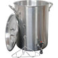 30 Qt. Aluminum Turkey Pot with Spigot Lid Lifting Rack and Hook