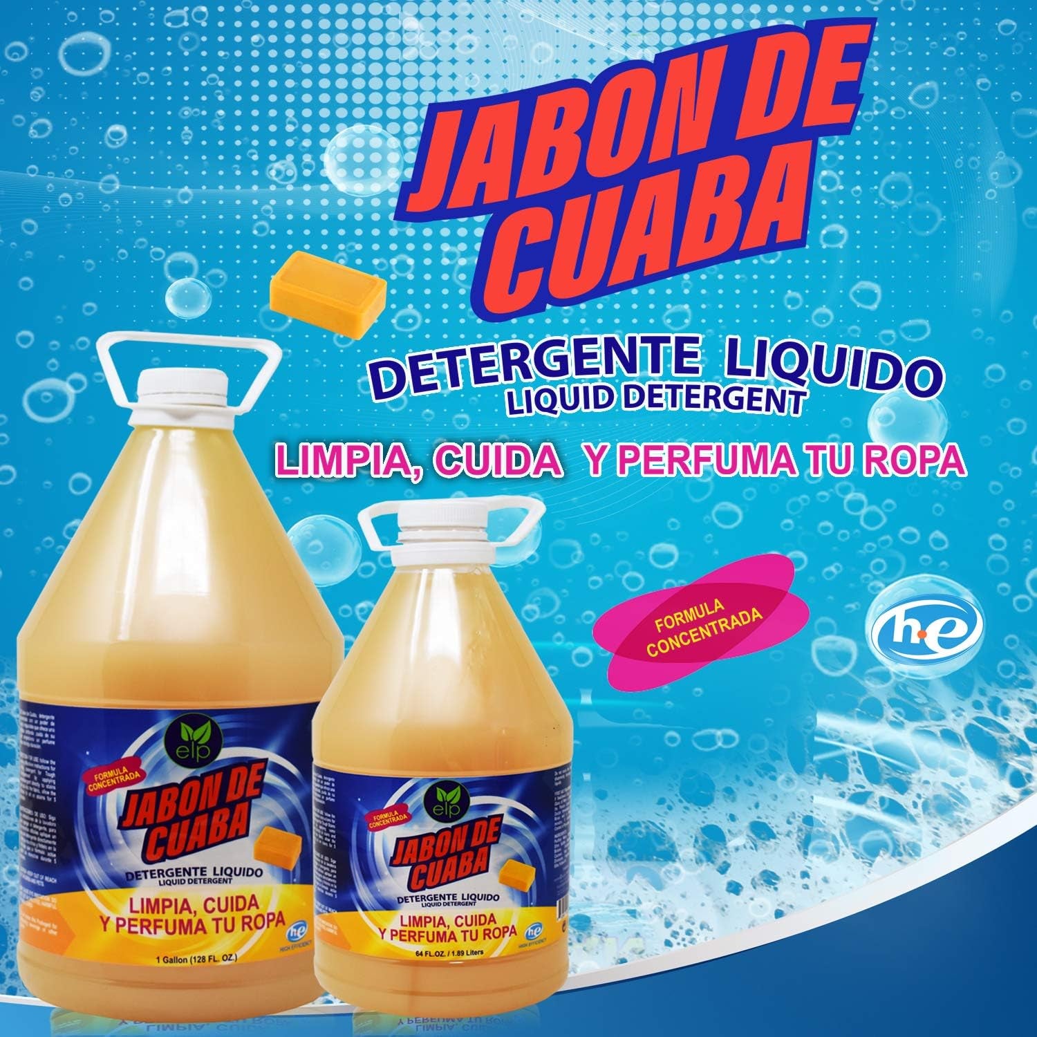 Cuaba Detergente Liquido, Lava Ropa JABÓN DE CUABA 1Gl