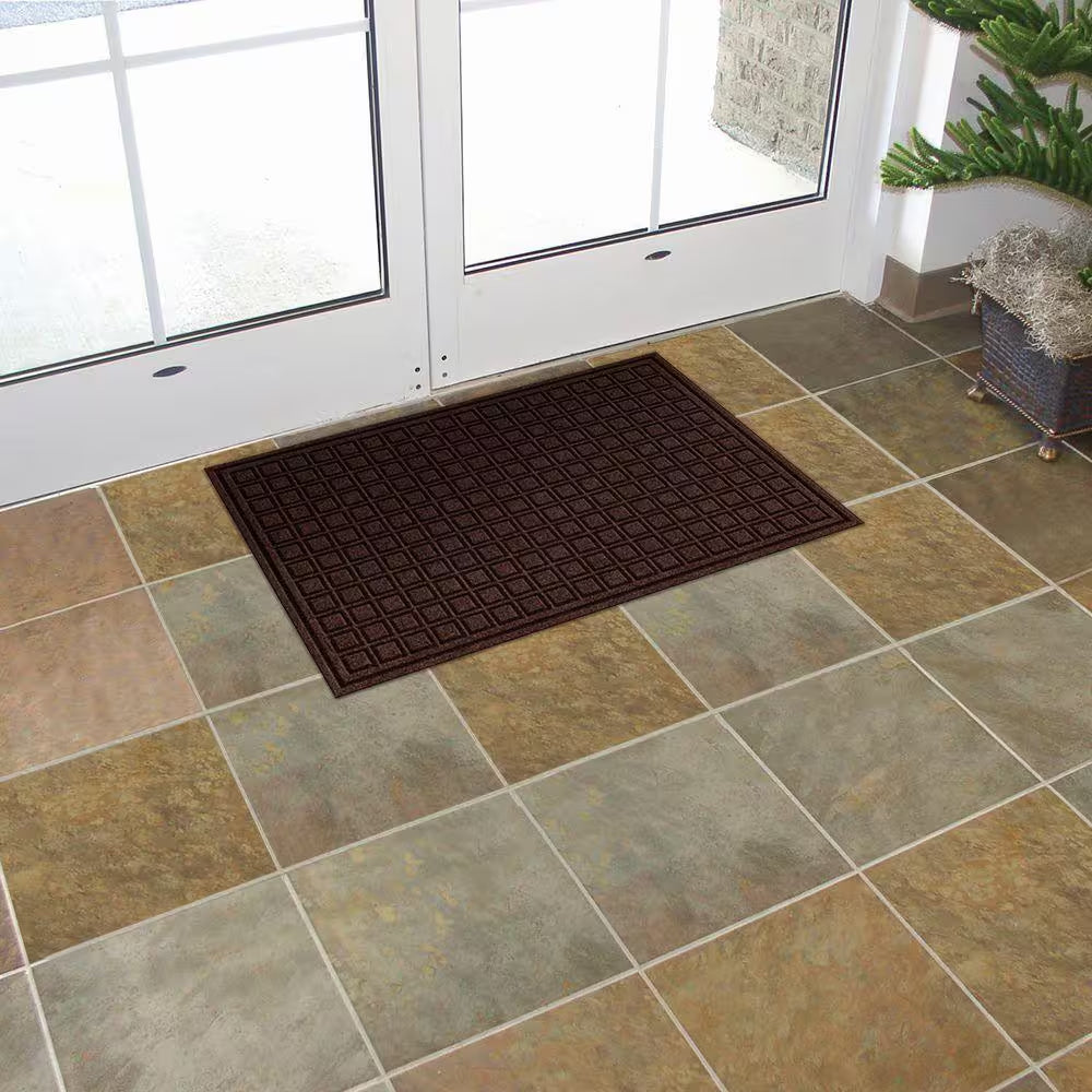 Brown 24 In. X 36 In. Synthetic Surface and Recycled Rubber Commercial Door Mat