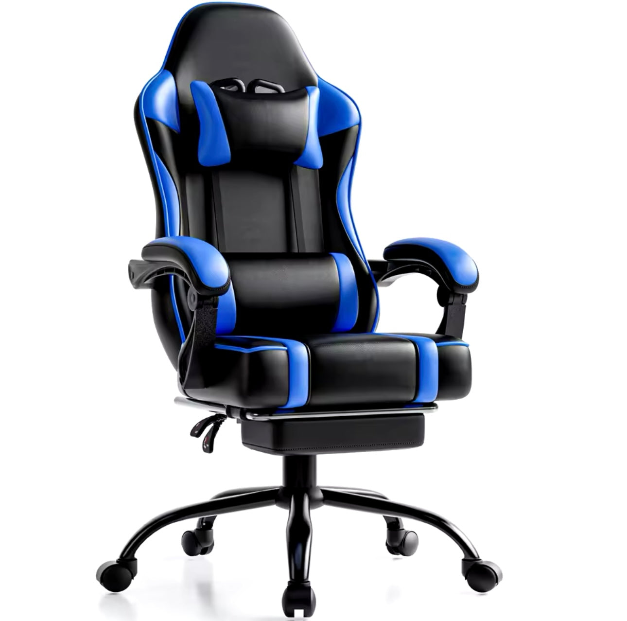 Gaming Chair with Footrest Leather Office Desk Chair