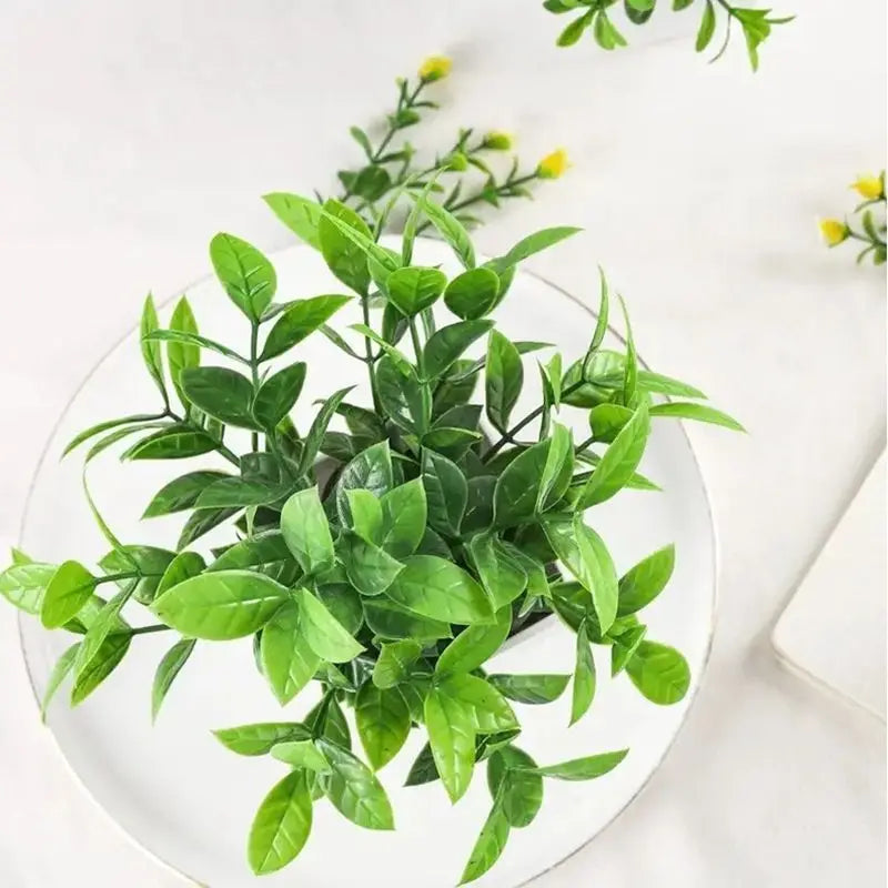 Artificial Green Potted Plants Flower for Indoor Home Room Bedroom Table Decor Garden