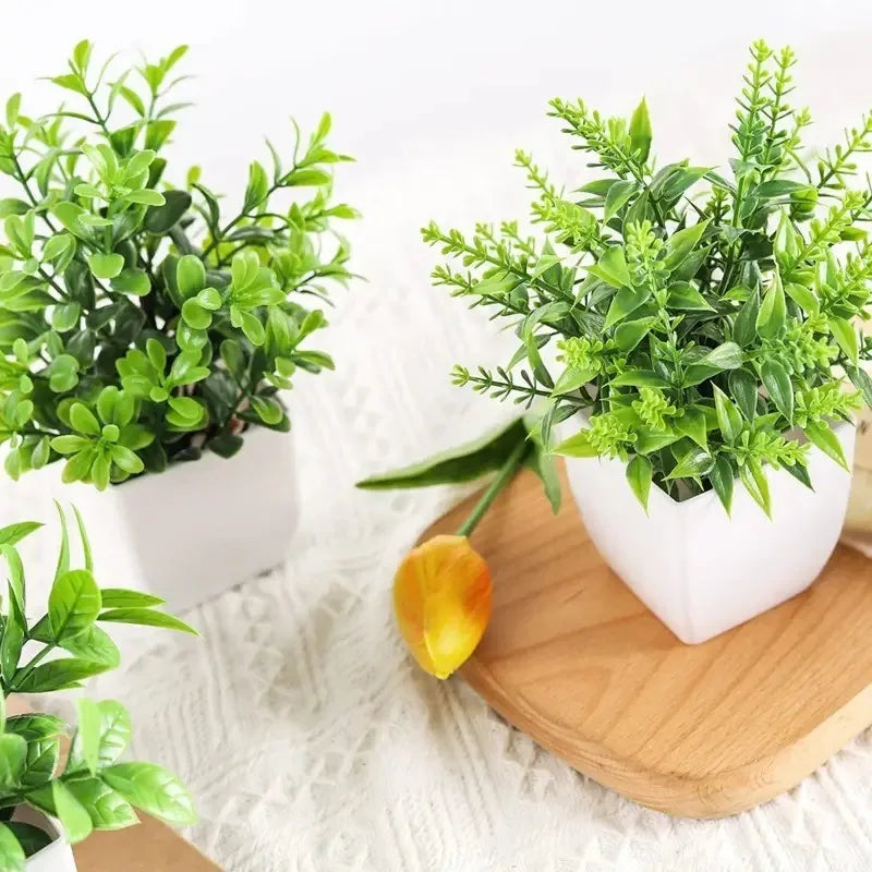 Artificial Green Potted Plants Flower for Indoor Home Room Bedroom Table Decor Garden