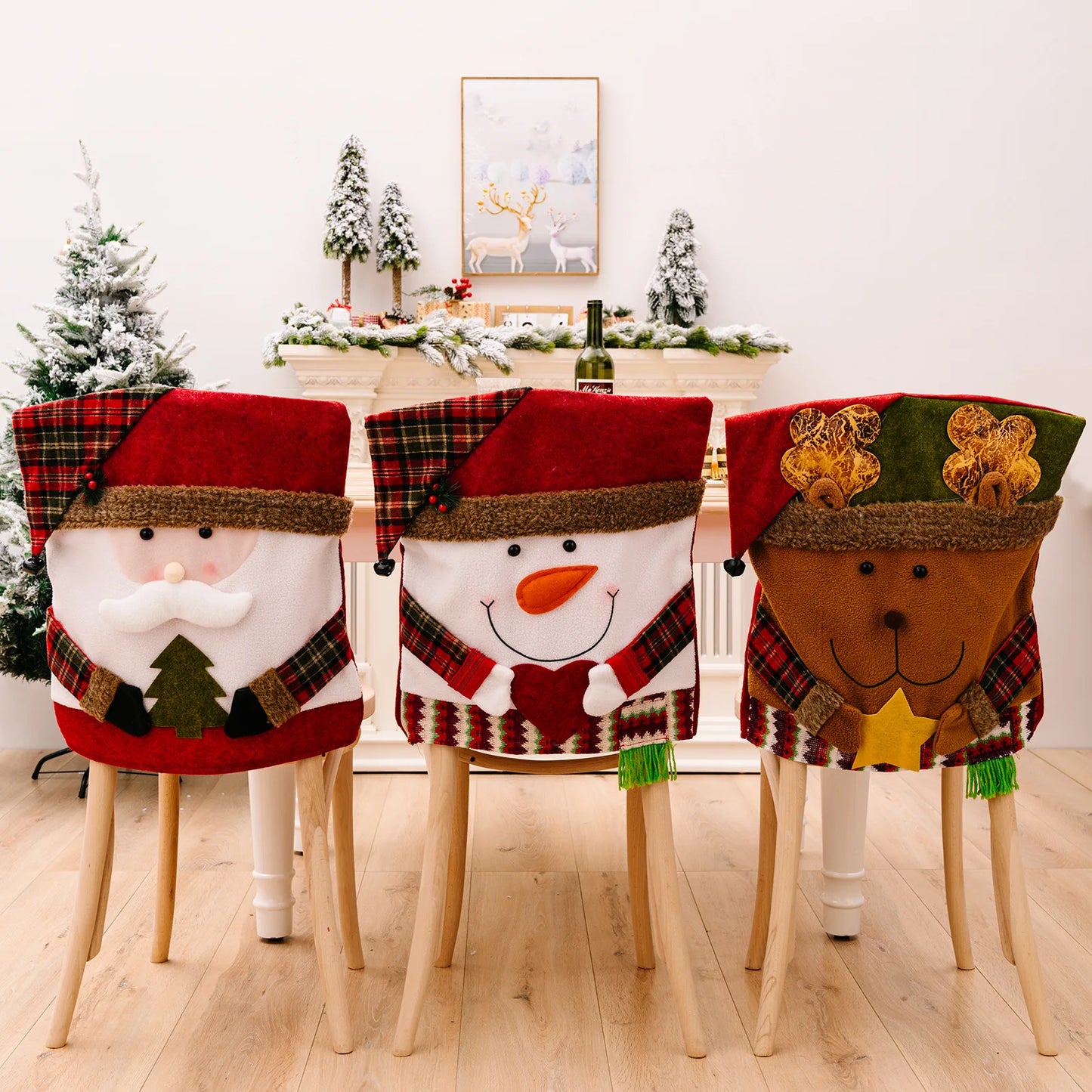 Christmas Decorative Chair Set, Stool Set, New Toy Chair Cover, European and American Decorative Ornaments,