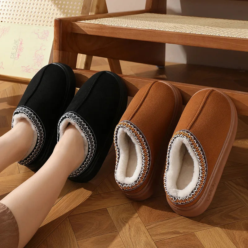 New Fluffy Slippers Women House Flats Fashion Plush Winter Designer Shoes Ladies