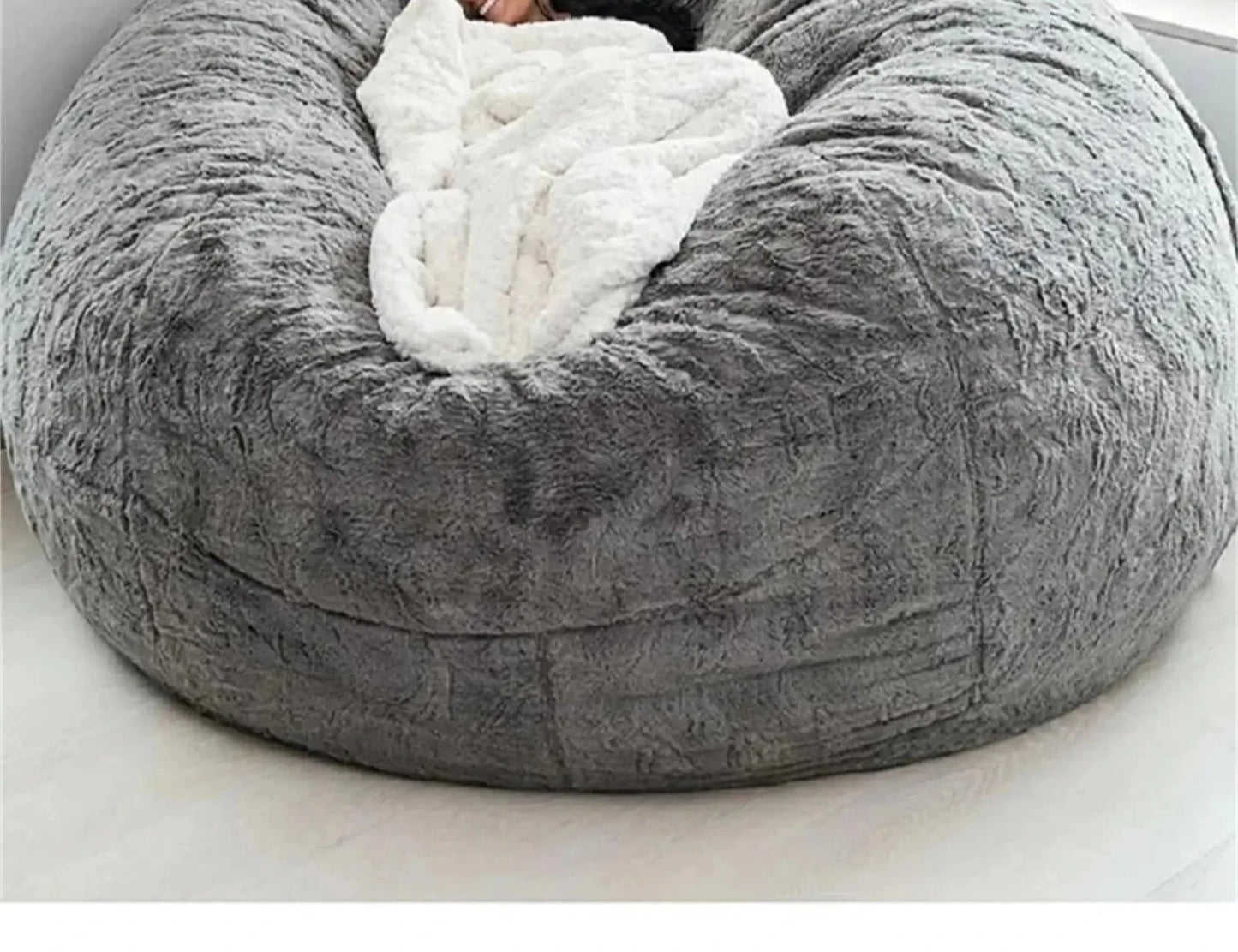 Giant Fur Bean Bag Chai Living Room Furniture Big Round Soft