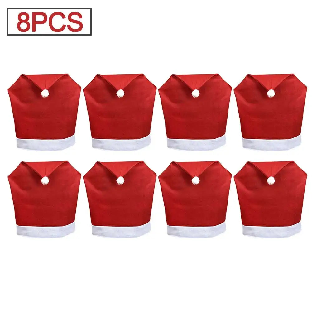 Christmas Chair Cover Red Non-woven Chair Cover Christmas Table Decoration Dining Chair Cover Christmas Party Party Supplies