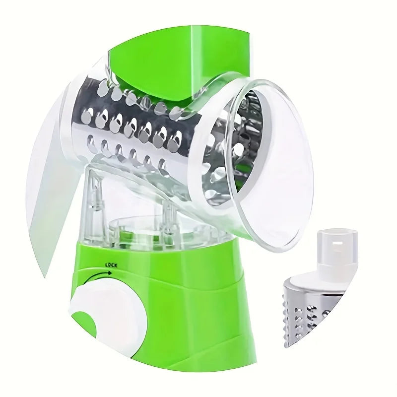 Stainless Steel Vegetable Chopper & Slicer - Manual Food Processor With Container For Onions, Potatoes, Nuts - Kitchen Gadget