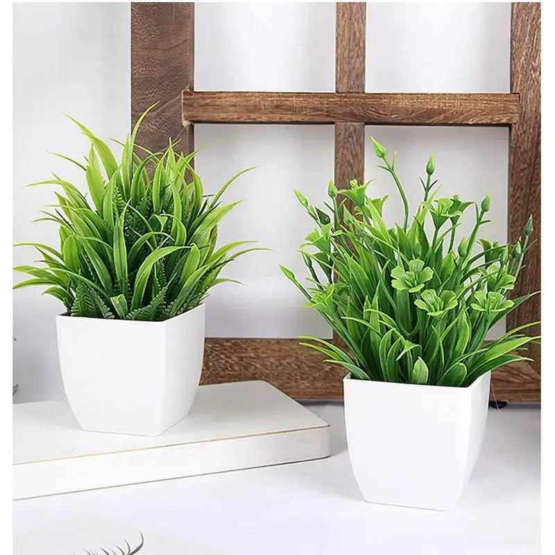 Artificial Green Potted Plants Flower for Indoor Home Room Bedroom Table Decor Garden