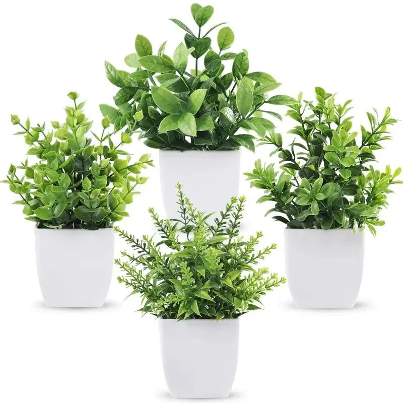 Artificial Green Potted Plants Flower for Indoor Home Room Bedroom Table Decor Garden