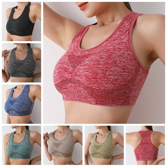 Women Sports Bras Yoga Top Vest High Shockproof Quick-drying Yoga Gym