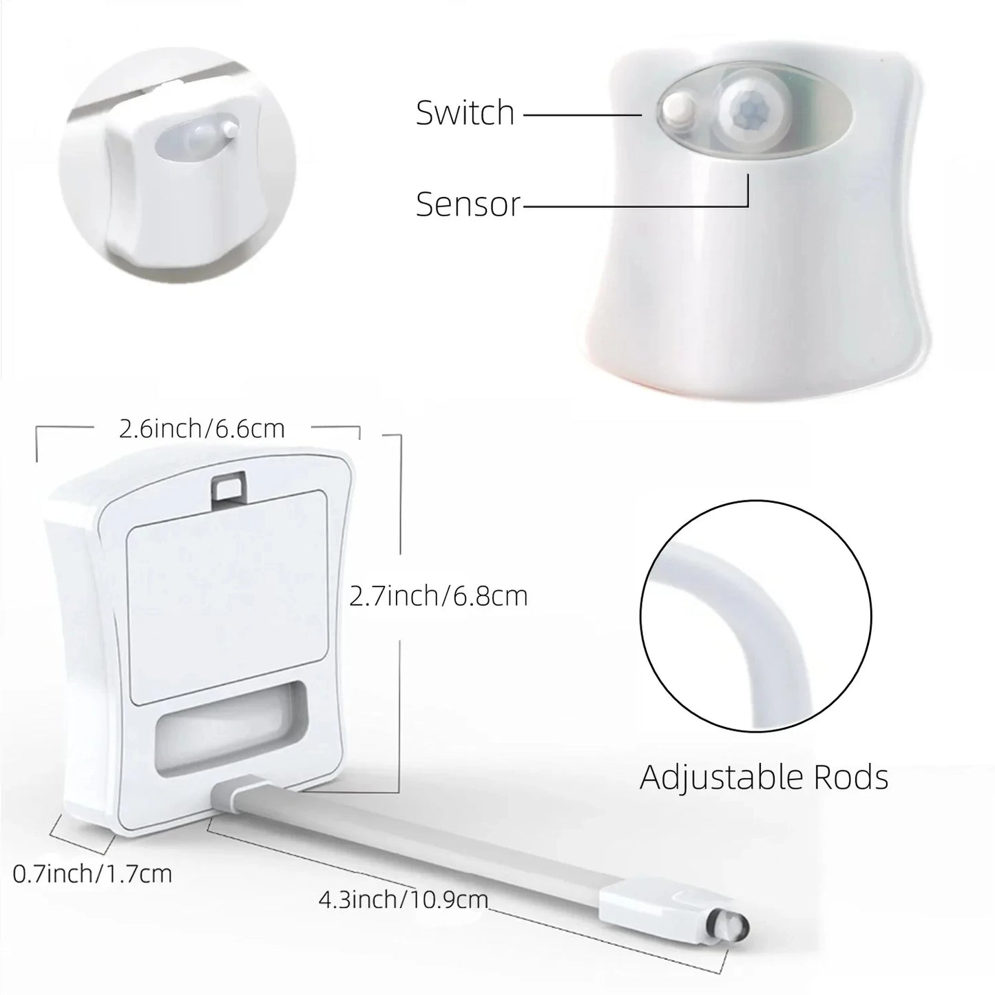 Colors Change LED Toilet Seat Night Light Induction Lamp Smart Motion Sensor