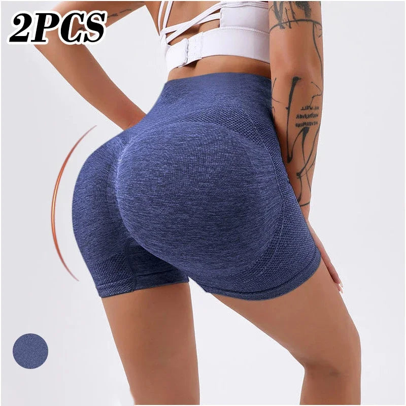 Women Yoga Shorts High Waist Workout Shorts Fitness