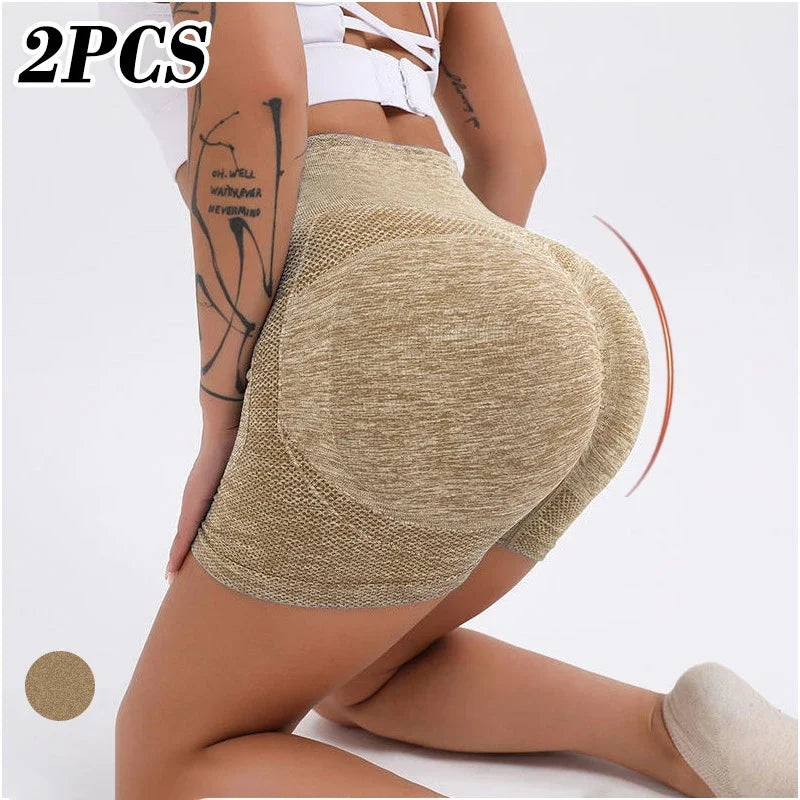 Women Yoga Shorts High Waist Workout Shorts Fitness