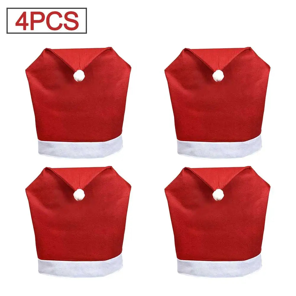 Christmas Chair Cover Red Non-woven Chair Cover Christmas Table Decoration Dining Chair Cover Christmas Party Party Supplies