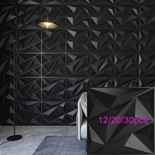 12/20/30pcs 3D textured wall panels for indoor wall decoration,suitable for living room hall bedroom hotel office,30cmx30cm