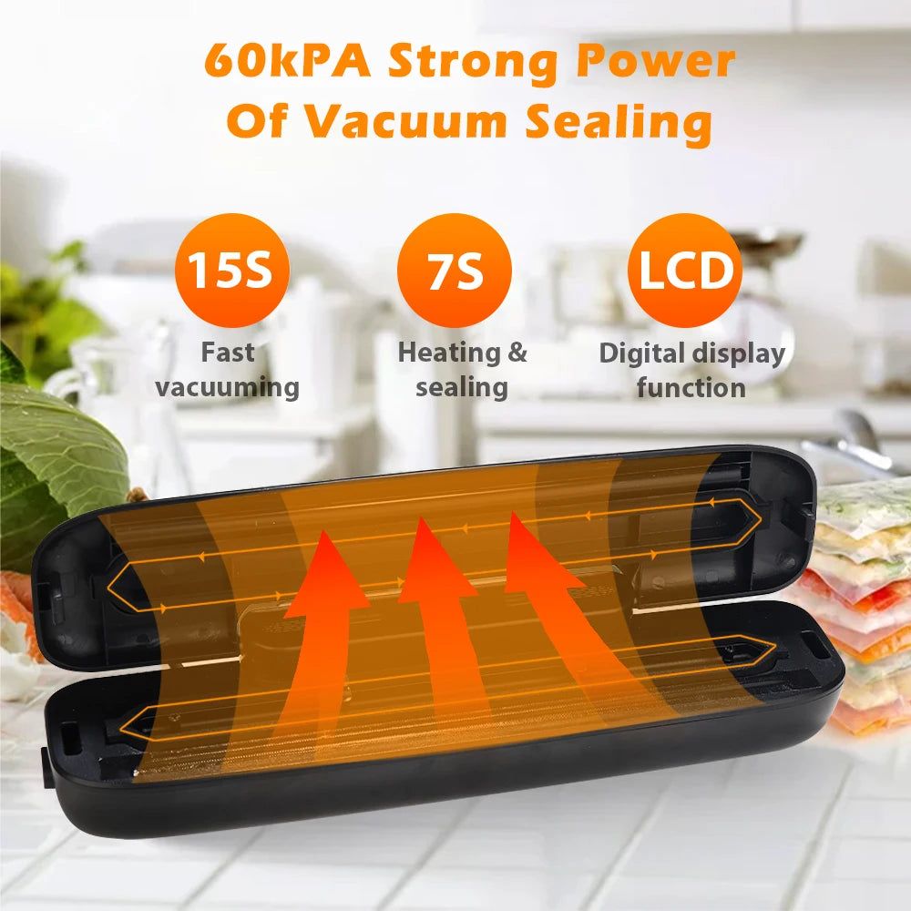 Vacuum Sealer Packaging Machine Food Vacuum Sealer with Free 10Pcs Vacuum Bags Household Vacuum Food Sealing