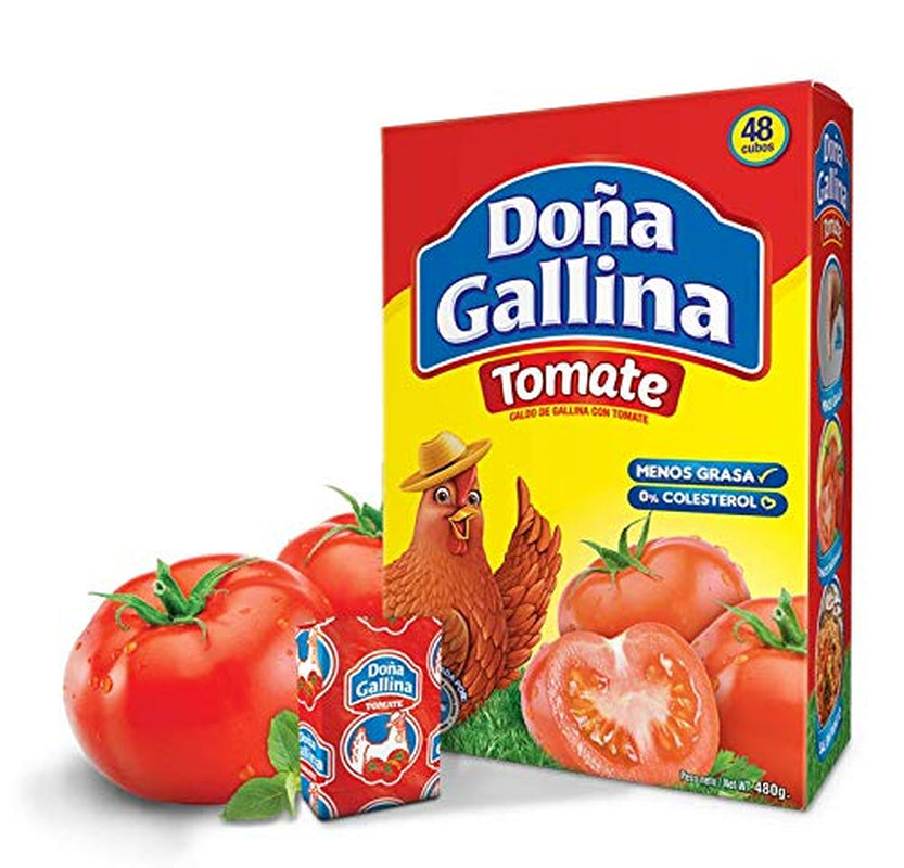 Chicken Bouillon Tomato Doña Gallina 48 Cubos Caja 18.62 Oz De República Dominicana