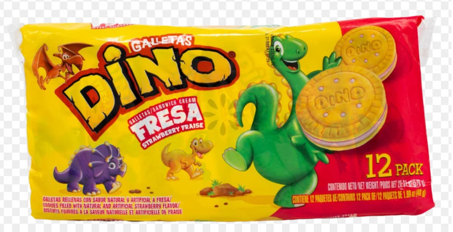 Galletas Dino, Dino Cookie 12 Pack Fresa