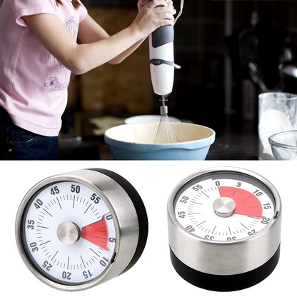 Kitchen Timer Time Reminder 60 Minutes Magnet round Shape Kitchen Tools Countdown Alarm Reminder Mechanical Cooking Timer