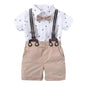 Hot Baby Boy Clothing Suit Newborn Handsome Romper Bow Set Birthday Festival Gift Jumpsuit Hat Toddler Boys Wedding Outfit Dress