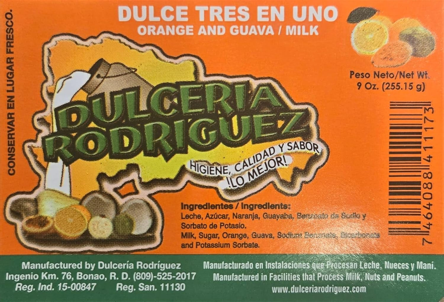 Dulce Dominicano 3 En 1 (Naranja, Guayaba Y Leche) -