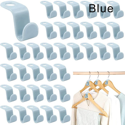 10/5Pcs Clothes Hanger Hooks Space Saving Closet Connector Hook Cascading Hanger Plastic Extender Clips Wardrobe Coat Organizer