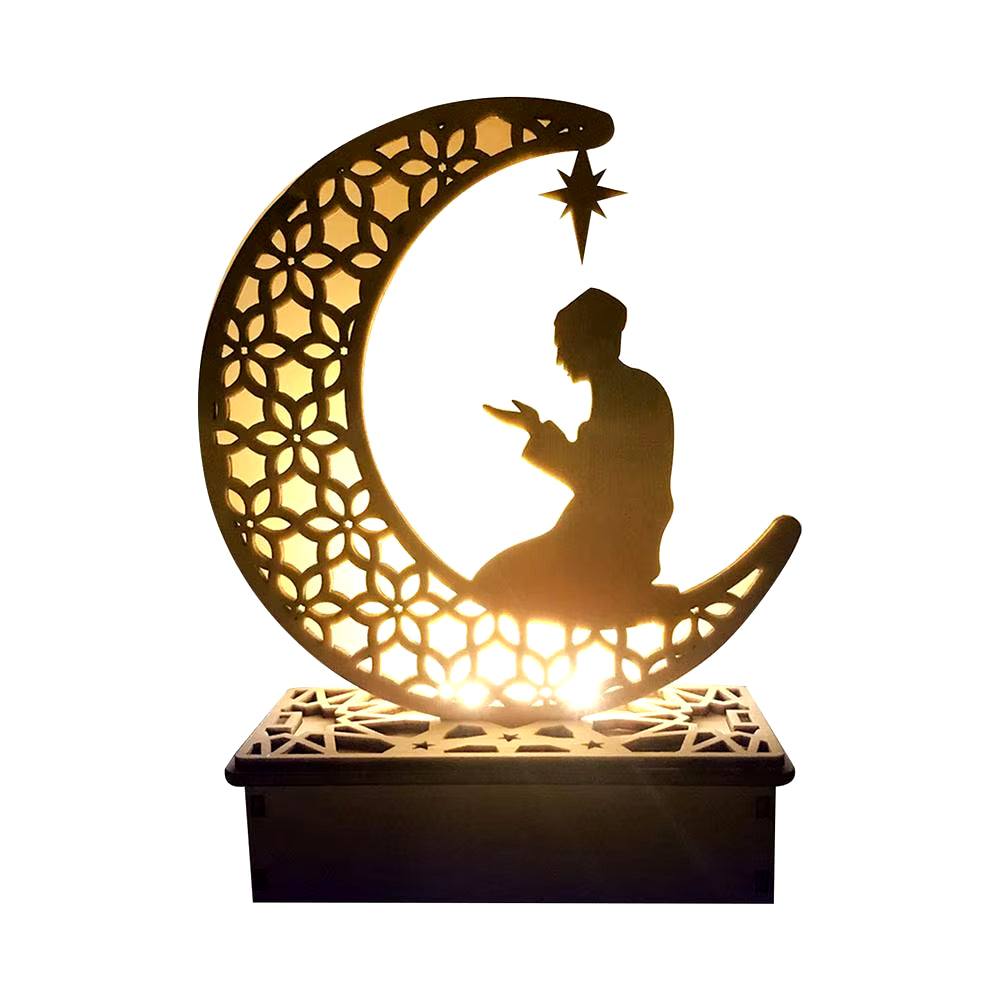 Ramadan Decoration Festival Wooden Moon Star Lights Deco Bedroom Decoration Ramadan 2023 Ramadan Party Lighting Decorative Lamps