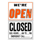 21 In. X 15 In. Open/Closed Sign Printed on More Durable, Thicker, Longer Lasting Styrene Plastic